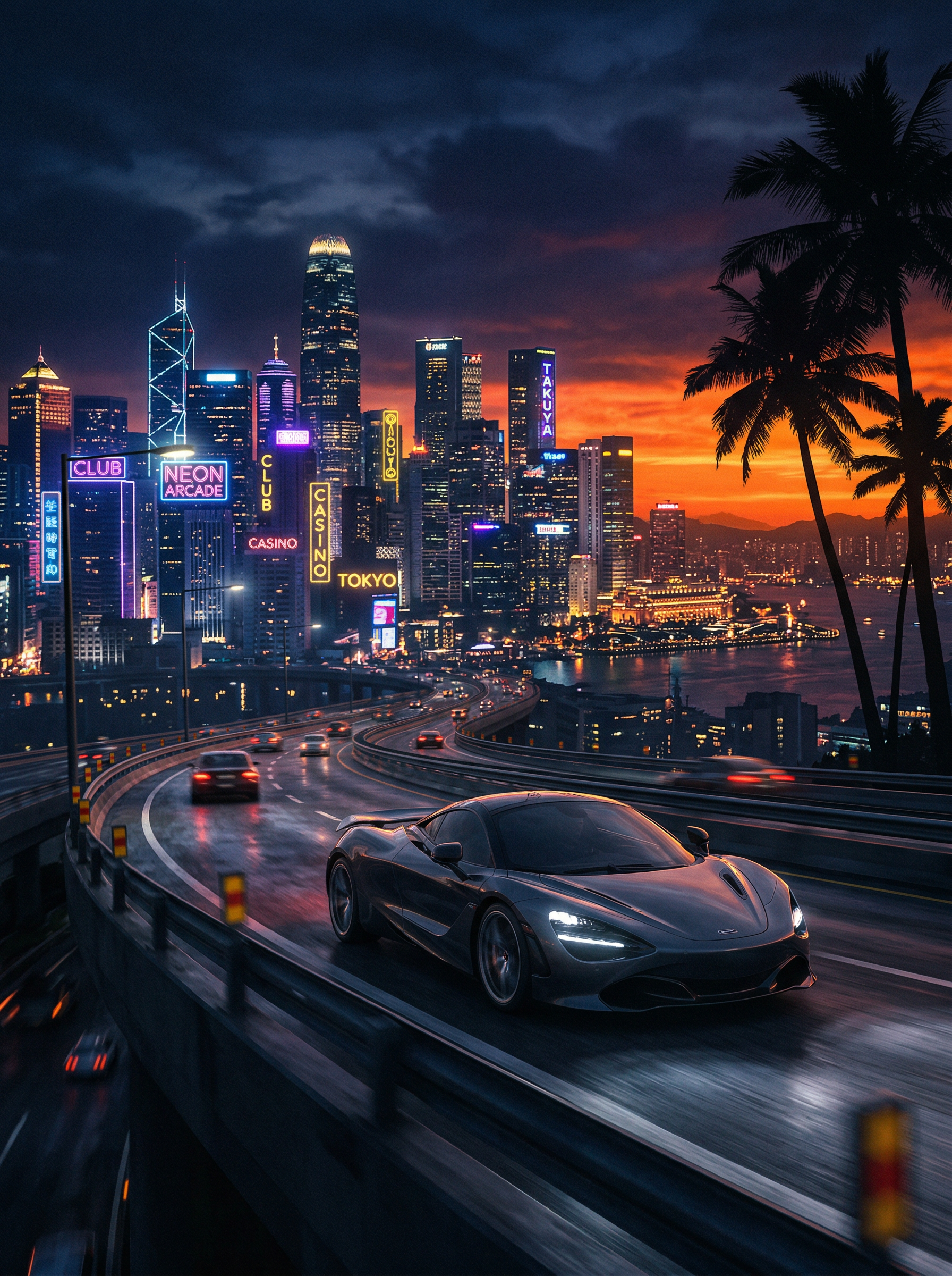 GTA V open world city artwork