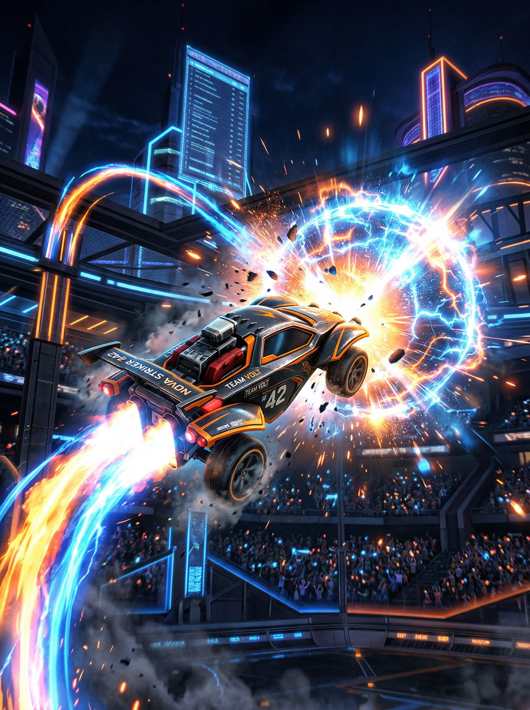 Rocket League car soccer artwork